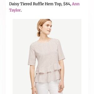 Taylor Women's Dotted Peplum Blouse - Black and Cream Small Petite